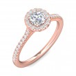 FlyerFit® 14K Pink Gold Micropave Halo Engagement Ring