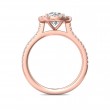 FlyerFit® 18K Pink Gold Micropave Halo Engagement Ring