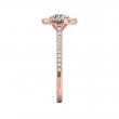 FlyerFit® 18K Pink Gold Micropave Halo Engagement Ring