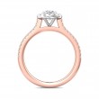 FlyerFit® 18K Pink Gold Shank And White Gold Top Micropave Halo Engagement Ring