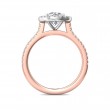 FlyerFit® 18K Pink Gold Shank And White Gold Top Micropave Halo Engagement Ring