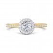 FlyerFit® 14K Yellow and 14K White Gold Micropave Halo Engagement Ring