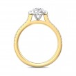 FlyerFit® 14K Yellow and 14K White Gold Micropave Halo Engagement Ring