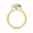 FlyerFit® 18K Yellow Gold Shank And White Gold Top Micropave Halo Engagement Ring