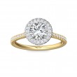 FlyerFit® 14K Yellow and 14K White Gold Micropave Halo Engagement Ring