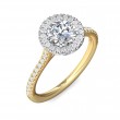 FlyerFit® 14K Yellow and 14K White Gold Micropave Halo Engagement Ring