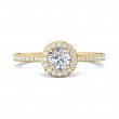 FlyerFit® 14K Yellow Gold Micropave Halo Engagement Ring