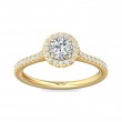 FlyerFit® 14K Yellow Gold Micropave Halo Engagement Ring