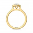 FlyerFit® 14K Yellow Gold Micropave Halo Engagement Ring