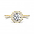 FlyerFit® 18K Yellow Gold Micropave Halo Engagement Ring