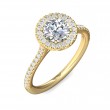 FlyerFit® 18K Yellow Gold Micropave Halo Engagement Ring