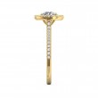 FlyerFit® 18K Yellow Gold Micropave Halo Engagement Ring