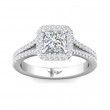 FlyerFit® 14K White Gold Split Shank Engagement Ring