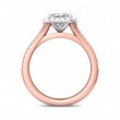 FlyerFit® 18K Pink Gold Shank And White Gold Top Split Shank Engagement Ring