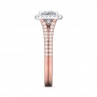 FlyerFit® 18K Pink Gold Shank And White Gold Top Split Shank Engagement Ring