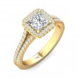 FlyerFit® 18K Yellow Gold Split Shank Engagement Ring