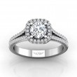 FlyerFit® 14K White Gold Split Shank Engagement Ring