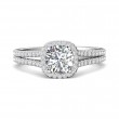 FlyerFit® 18K White Gold Split Shank Engagement Ring