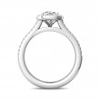 FlyerFit® 18K White Gold Split Shank Engagement Ring