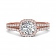 FlyerFit® 18K Pink Gold Split Shank Engagement Ring