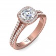 FlyerFit® 18K Pink Gold Split Shank Engagement Ring