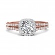 FlyerFit® 18K Pink Gold Shank And White Gold Top Split Shank Engagement Ring