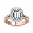 FlyerFit® 14K Pink Gold Shank And White Gold Top Split Shank Engagement Ring