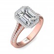 FlyerFit® 14K Pink Gold Shank And White Gold Top Split Shank Engagement Ring