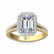 FlyerFit® 18K Yellow Gold Shank And White Gold Top Split Shank Engagement Ring