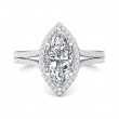 FlyerFit® 18K White Gold Split Shank Engagement Ring