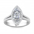 FlyerFit® 18K White Gold Split Shank Engagement Ring