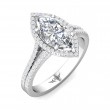 FlyerFit® 18K White Gold Split Shank Engagement Ring