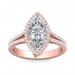 FlyerFit® 18K Pink Gold Split Shank Engagement Ring