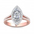 FlyerFit® 14K Pink Gold Shank And White Gold Top Split Shank Engagement Ring