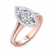 FlyerFit® 14K Pink Gold Shank And White Gold Top Split Shank Engagement Ring