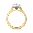 FlyerFit® 18K Yellow Gold Shank And White Gold Top Split Shank Engagement Ring