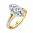 FlyerFit® 18K Yellow Gold Shank And White Gold Top Split Shank Engagement Ring