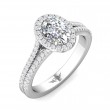 FlyerFit® Platinum Split Shank Engagement Ring