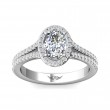 FlyerFit® 18K White Gold Split Shank Engagement Ring