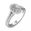 FlyerFit® 18K White Gold Split Shank Engagement Ring