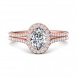 FlyerFit® 18K Pink Gold Split Shank Engagement Ring