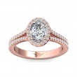 FlyerFit® 18K Pink Gold Split Shank Engagement Ring