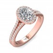 FlyerFit® 18K Pink Gold Split Shank Engagement Ring