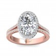 FlyerFit® 18K Pink Gold Shank And White Gold Top Split Shank Engagement Ring