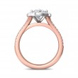 FlyerFit® 18K Pink Gold Shank And White Gold Top Split Shank Engagement Ring