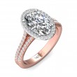 FlyerFit® 18K Pink Gold Shank And White Gold Top Split Shank Engagement Ring