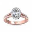 FlyerFit® 18K Pink Gold Shank And White Gold Top Split Shank Engagement Ring