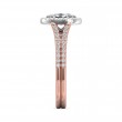 FlyerFit® 18K Pink Gold Shank And White Gold Top Split Shank Engagement Ring