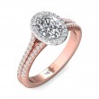 FlyerFit® 18K Pink Gold Shank And White Gold Top Split Shank Engagement Ring