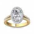 FlyerFit® 18K Yellow Gold Shank And White Gold Top Split Shank Engagement Ring